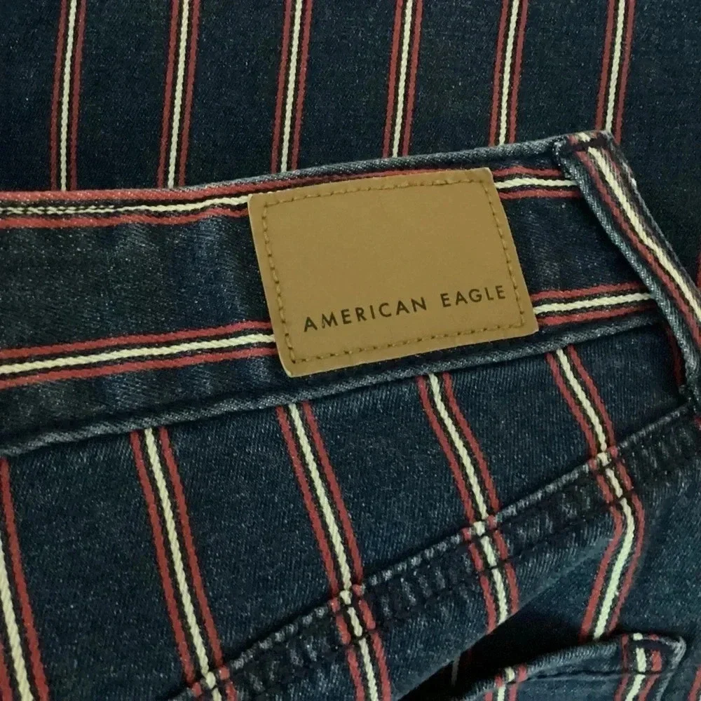 American Eagle Striped Hi-Rise Mini Skirt
